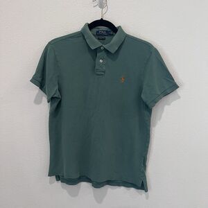 Ralph Lauren Men's Polo Shirt  M Custom Slim Fit Green  Rugby Casual Cotton